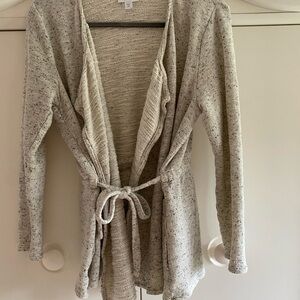 Pure Jill gray Knit Cardigan Tie Sweater
